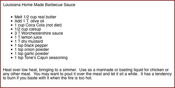 Louisiana Home Made Barbecue Sauce